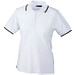 JAMES & NICHOLSON Damen Poloshirt Pique, weiß/dunkelblau, S