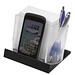 Smartphone-/Tabletständer mit Zettelbox, Transparent/Schwarz Smartphone-/Tabletständer mit Zettelbox, Transparent/Schwarz
