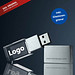 USB-Stick 3D inkl. Gravur, 16 GB, transparent/silber