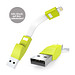 Ladekabel 2in1 ZWEINS® PLUS Lime Explosion, Lime Explosion (Pantone 381 C) Ladekabel 2in1 ZWEINS® PLUS Lime Explosion, Lime Explosion (Pantone 381 C)