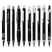 Muster-Set Metall Kugelschreiber Schwarz mit Metall-Großraummine, 10 Modelle