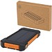 Altair 10 W 5000 mAh robuste Solar Powerbank aus recyceltem Kunststoff mit integrierter Taschenlampe, schwarz