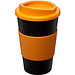 Americano Isolierbecher mit Schutzring, 350 ml, schwarz,orange