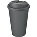 Americano® Eco 350 ml recycelter Becher mit auslaufsicherem Deckel, grau