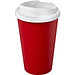 Americano® Eco 350 ml recycelter Becher mit auslaufsicherem Deckel, rot/weiß