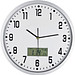 Analoge Wanduhr mit Digitalanzeige, weiss
