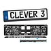 Autokennzeichenhalter Clever 3, inkl. erhaben  geprägter Schrift, schwarz mit erhabener Schrift
