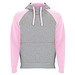 Badet zweifarbiger Kapuzenpullover für Kinder, heather grau / hellrosa, 9/10