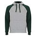 Badet zweifarbiger Kapuzenpullover Unisex, heather grau / dunkelgrün, 2XL