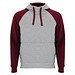 Badet zweifarbiger Kapuzenpullover Unisex, heather grau / Garnet, XS