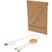 Chechia 30 cm 5-in-1 Kabel aus recyceltem Kunststoff für Datenübertragung und 27W Schnellladung mit Bambusdetails, weiss