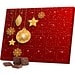 Classic Tisch Adventskalender, Blister gefüllt, Alpenmilch Schokotäfelchen, Christbaumkugeln Gold