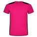 Detroit T-Shirt Unisex aus recyceltem Material, fuchsia / schwarz, S