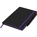 DIN A5 schwarzes Notizbuch mit farbigem Rand, schwarz,lila