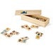 DOMIN. Domino-Spiel aus Holz mit 28 Tierfiguren, Naturhell
