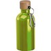 Edelstahltrinkflasche mit Karabiner, 400ml, apfelgrün