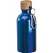 Edelstahltrinkflasche mit Karabiner, 400ml, blau