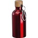 Edelstahltrinkflasche mit Karabiner, 400ml, rot