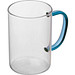 Glastasse mit farbigem Henkel, blau