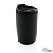 GRS recycelter PP-Becher mit Flip-Deckel, schwarz