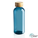 GRS rPET Flasche mit Bambus-Deckel, blau