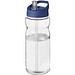 H2O Base Sportflasche mit Ausgussdeckel, 650 ml, transparent,blau