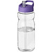 H2O Base Sportflasche mit Ausgussdeckel, 650 ml, transparent,lila