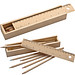 Holzbox mit 8 Buntstiften und Lineal, braun