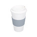 Kaffeebecher Premium mit Manschette, 350 ml, weiß/grau Kaffeebecher Premium mit Manschette, 350 ml, weiß/grau