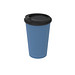 Kaffeebecher ToGo mit Deckel, 300 ml, behagliches blau/schwarz