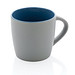 Keramiktasse innen coloriert, blau, grau