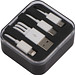 Kunststoffbox mit 3 in 1 USB-Ladekabel, schwarz