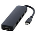 Loop Multimedia-Adapter aus recyceltem RCS Kunststoff USB 2.0-3.0 mit HDMI-Anschluss, schwarz
