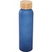 Lume 500 ml Flasche aus mattiertem Kalknatronglas mit Bambusdeckel, Ozeanblau