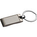 Metall-Schlüsselanhänger, rechteckig mit gewellter Rückseite, grau