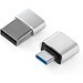 MINSKY. Set aus 2 Aluminium USB-A / USB-C Adaptern, Satinsilber
