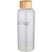 Mirage 650 ml einwandige Trinkflasche aus Borosilikatglas mit Bambusdeckel, transparent