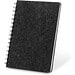 MISHIMA. A5-Ringbuch mit flexiblem Einband aus recyceltem Filz (100% rPET) mit linierten Seiten, Dunkelgrau