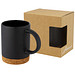 Neiva 425 ml Keramiktasse mit Korkboden, schwarz