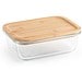 PORTOBELLO. Lunchbox. Hermetische Dose aus Borosilikatglas und Bambusdeckel 1000 mL, Natur
