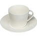 Porzellantasse mit Unterteller, weiss