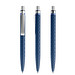 prodir® Druckkugelschreiber QS01 PMS Push, blaue Mine, dunkelblau/silber satiniert