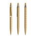 prodir® Druckkugelschreiber QS01 PQS Push, blaue Mine, gold/gold satiniert