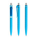 prodir® Druckkugelschreiber QS01 Soft Touch PRT Push, blaue Mine, cyanblau/silber satiniert