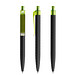 prodir® Druckkugelschreiber QS03 PMT Push, blaue Mine, schwarz/gelbgrün