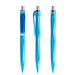 prodir® Druckkugelschreiber QS20 PMT Push, blaue Mine, cyanblau/silber satiniert