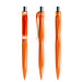 prodir® Druckkugelschreiber QS20 PMT Push, blaue Mine, orange/silber poliert