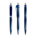 prodir® Druckkugelschreiber QS20 PMT Push, blaue Mine, dunkelblau/silber satiniert