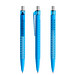 prodir® Druckkugelschreiber QS40 Soft Touch PRT Push, blaue Mine, cyanblau/silber satiniert