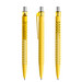 prodir® Druckkugelschreiber QS40 Soft Touch PRT Push, blaue Mine, gelb/silber satiniert